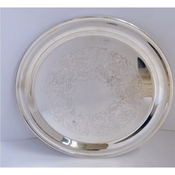Gorham Round YC427/1 Silver Original Plated Tray Platter Vintage Antique - Picture 7 of 8